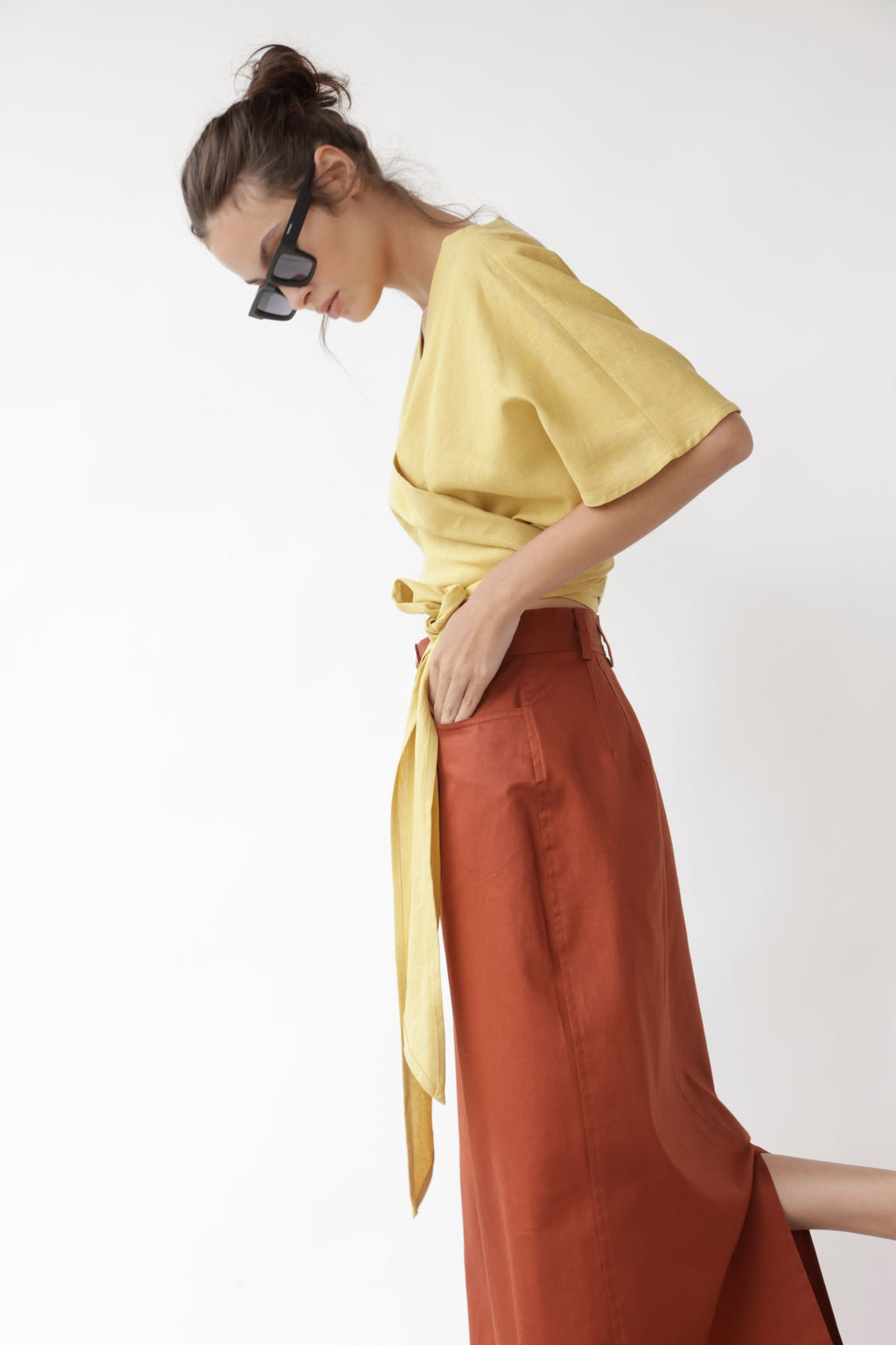 Falda Esme Algodón Terracota