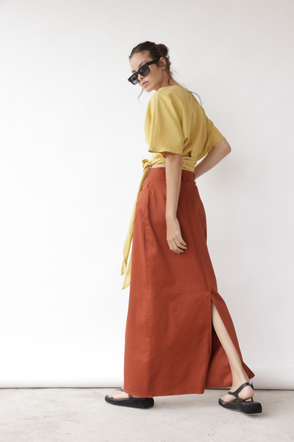 Falda Esme Algodón Terracota