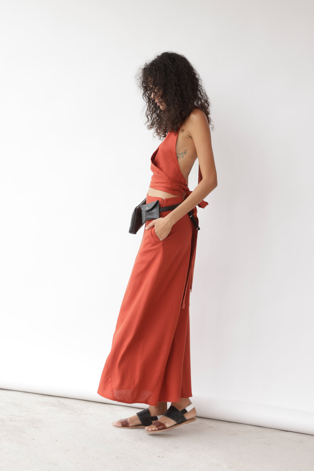 Falda Ziggy Lino Terracota