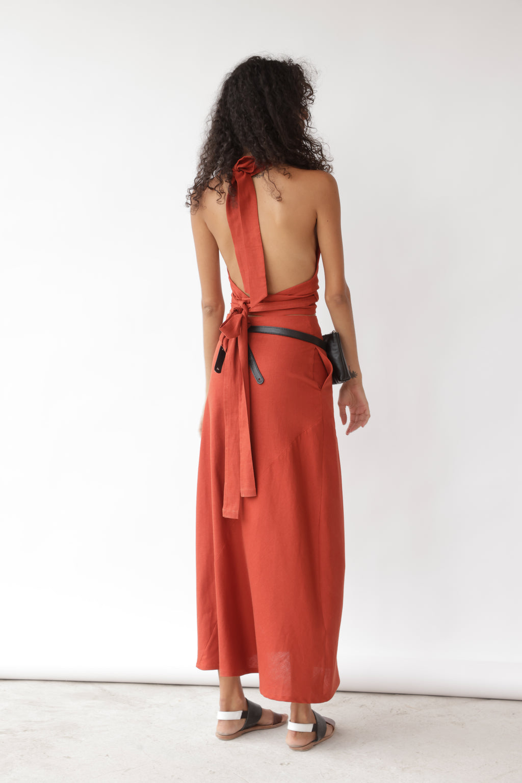 Falda Ziggy Lino Terracota