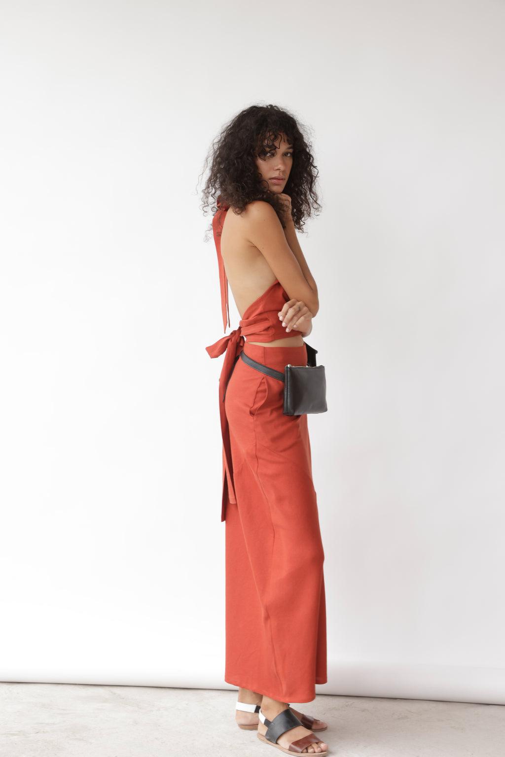 Falda Ziggy Lino Terracota