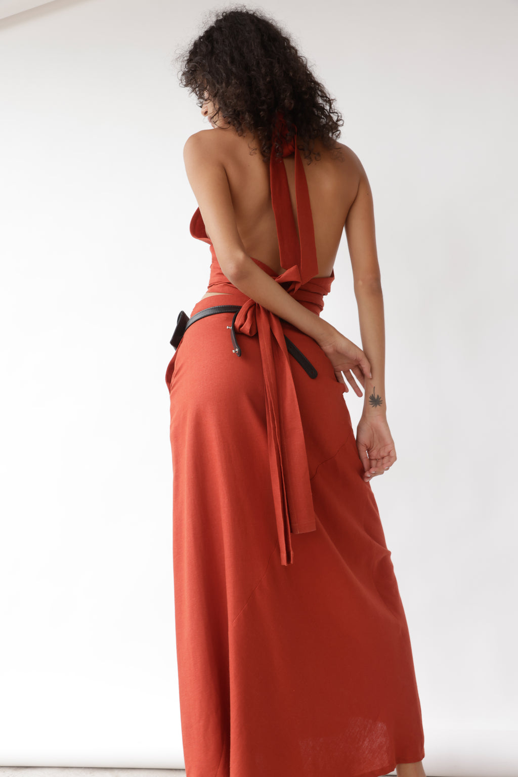 Falda Ziggy Lino Terracota