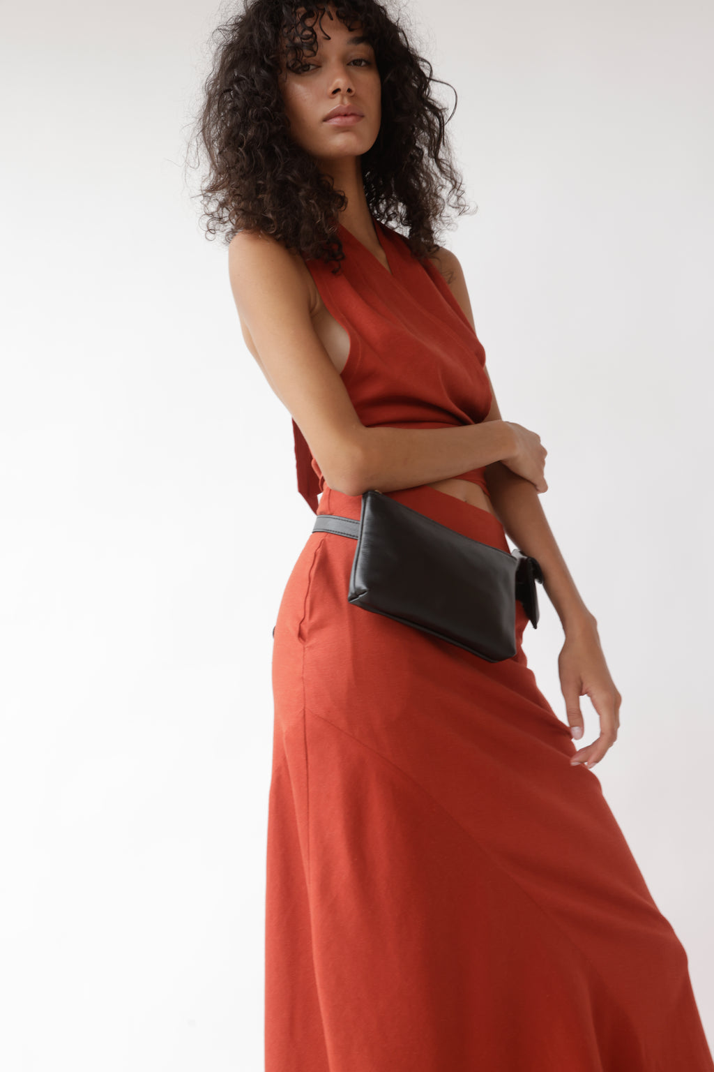 Falda Ziggy Lino Terracota