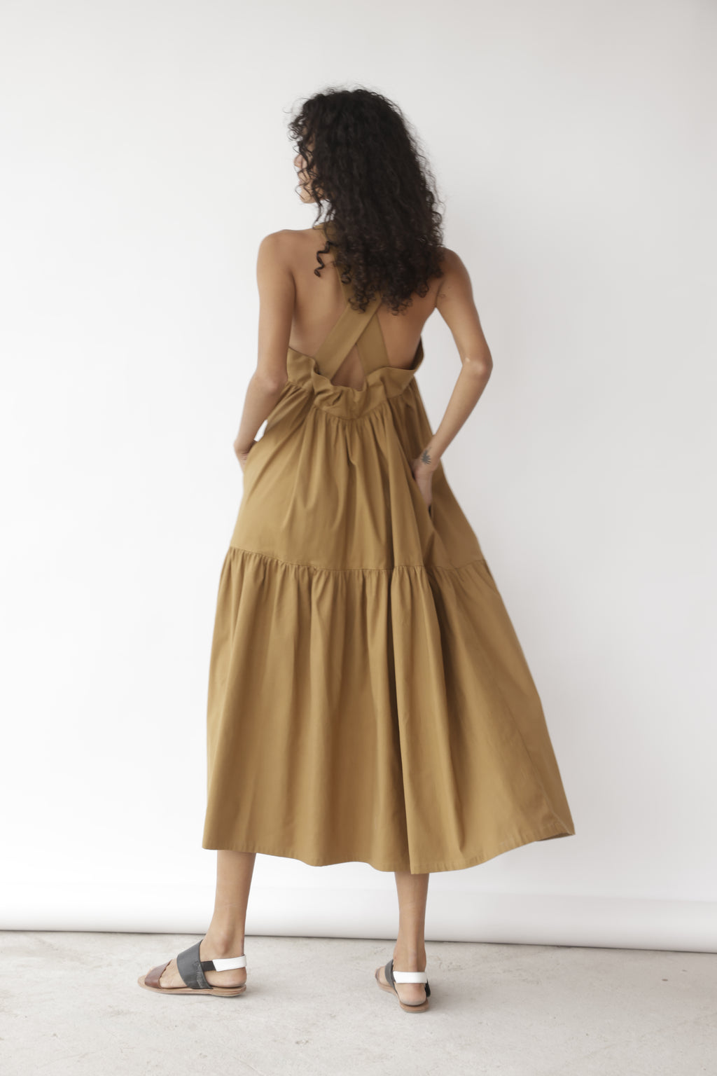 Vestido Marbella Algodón Camel