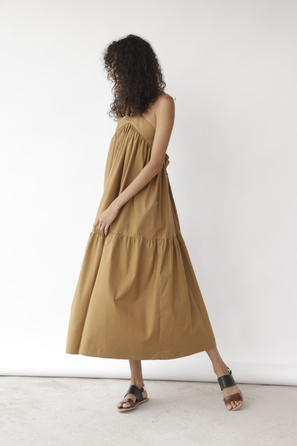 Vestido Marbella Algodón Camel
