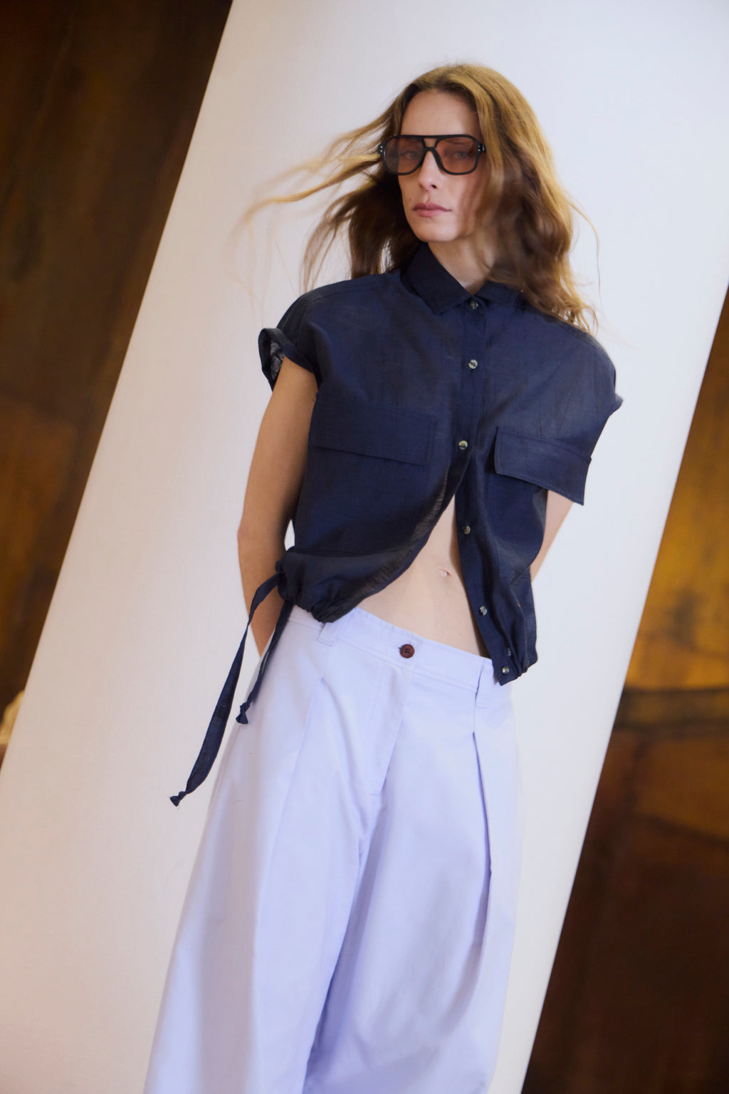 Blusa Eclatemet 100% Lino Azul
