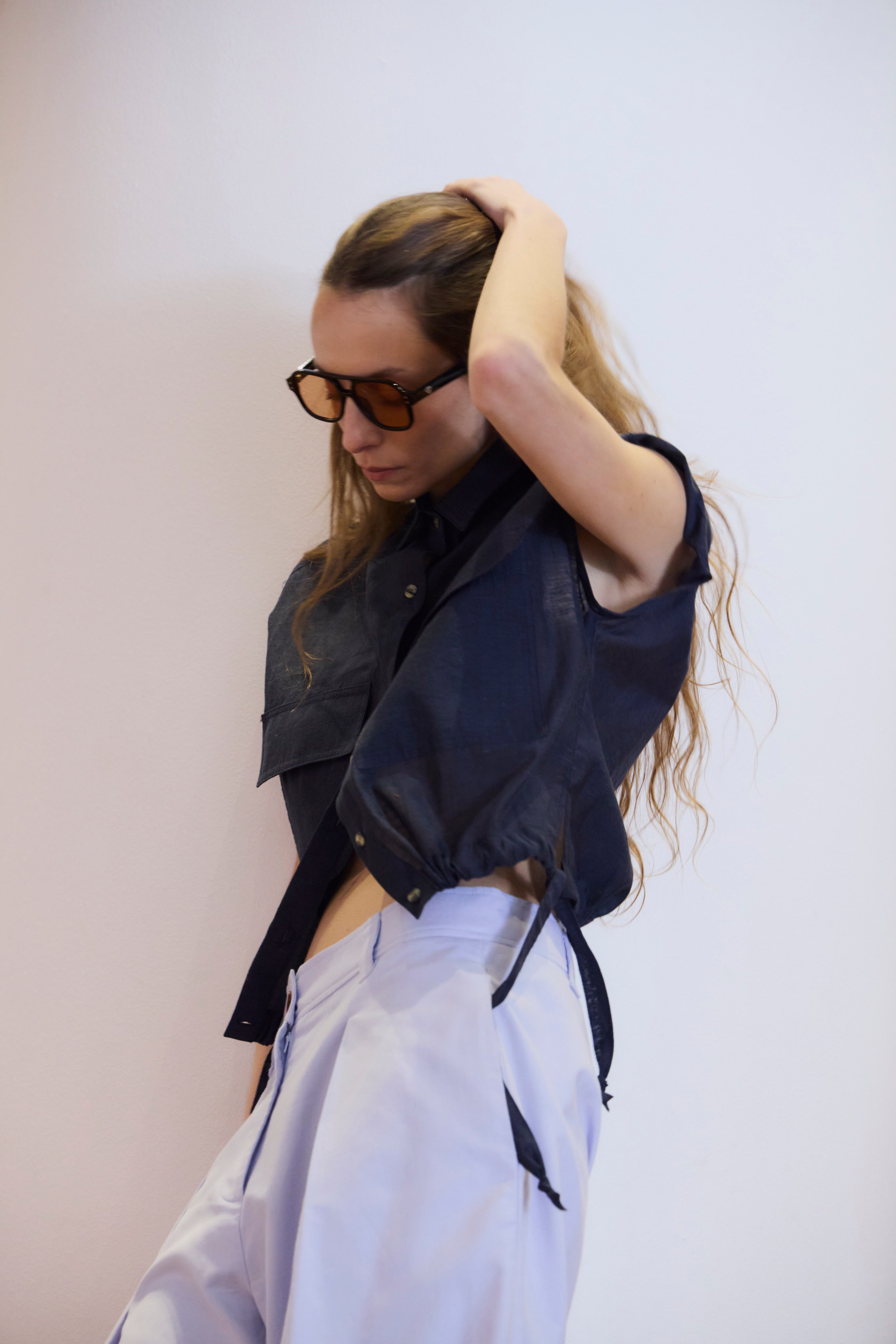 Blusa Eclatemet 100% Lino Azul