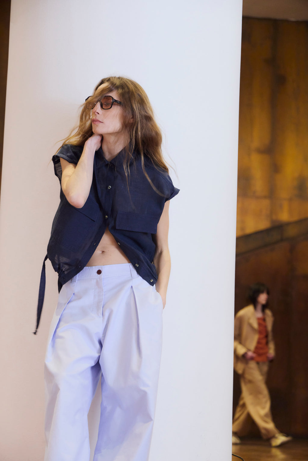 Blusa Eclatemet 100% Lino Azul