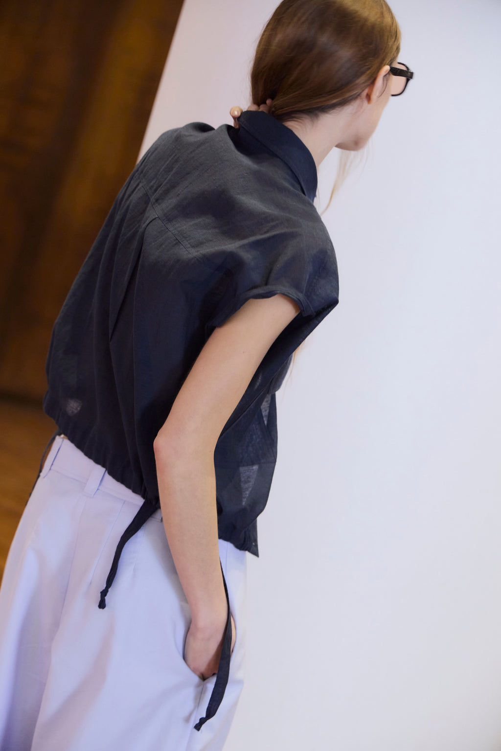 Blusa Eclatemet 100% Lino Azul