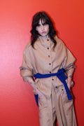 Chaqueta Bomber Nacre 100% Lino Camel