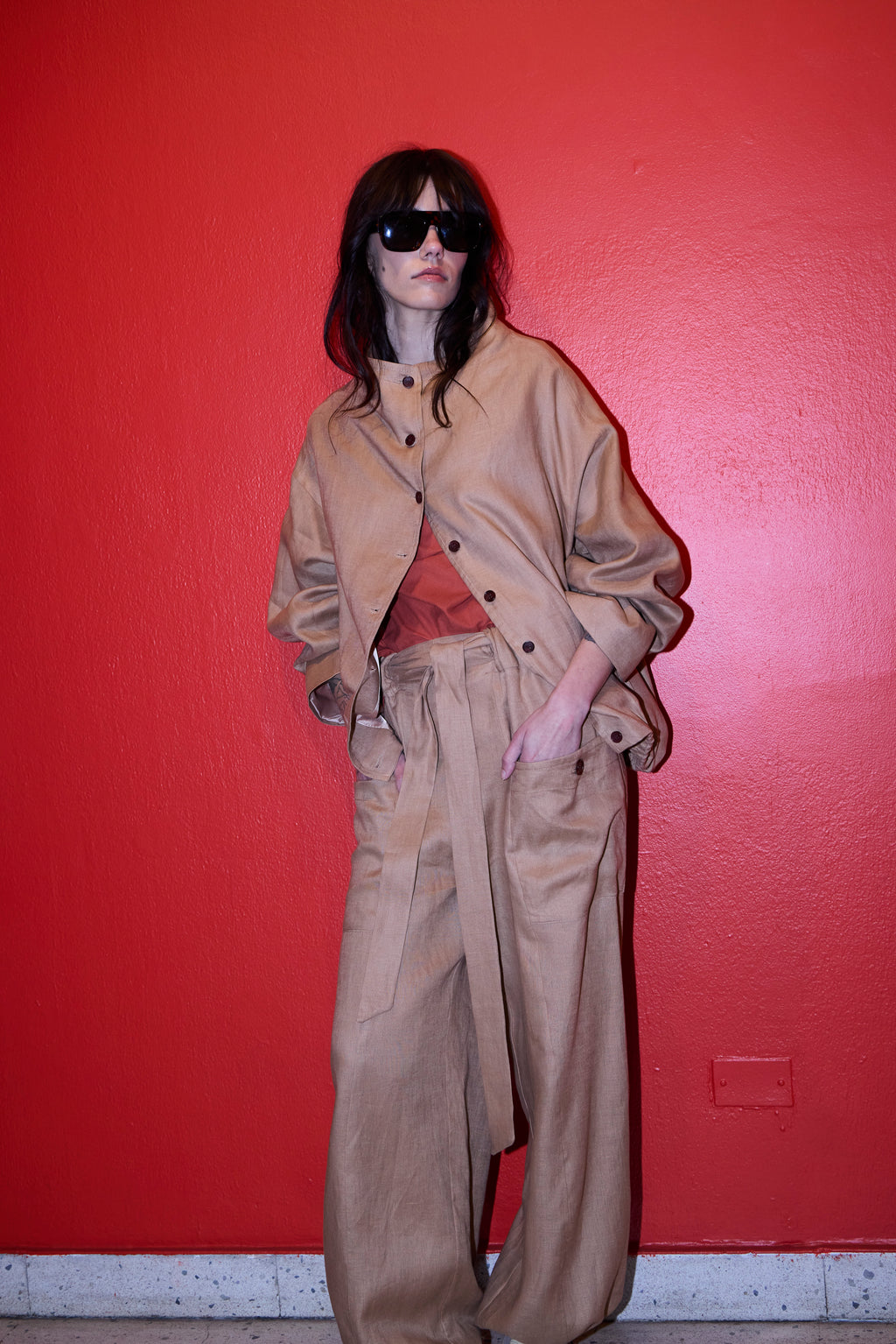 Pantalón Ferveur 100% Lino Camel