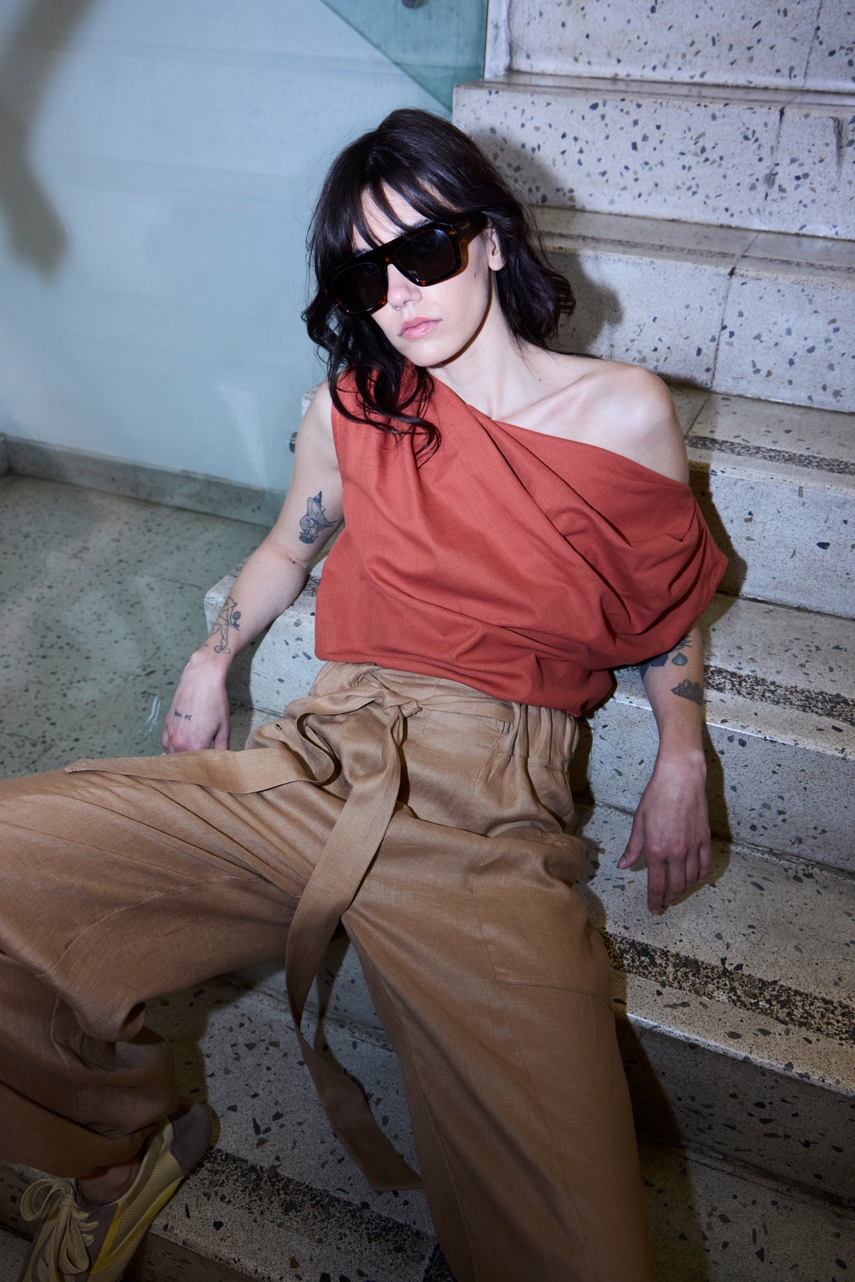 Top Falaise Algodón Naranja