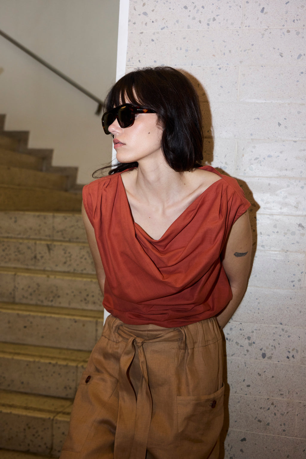 Top Falaise Algodón Naranja