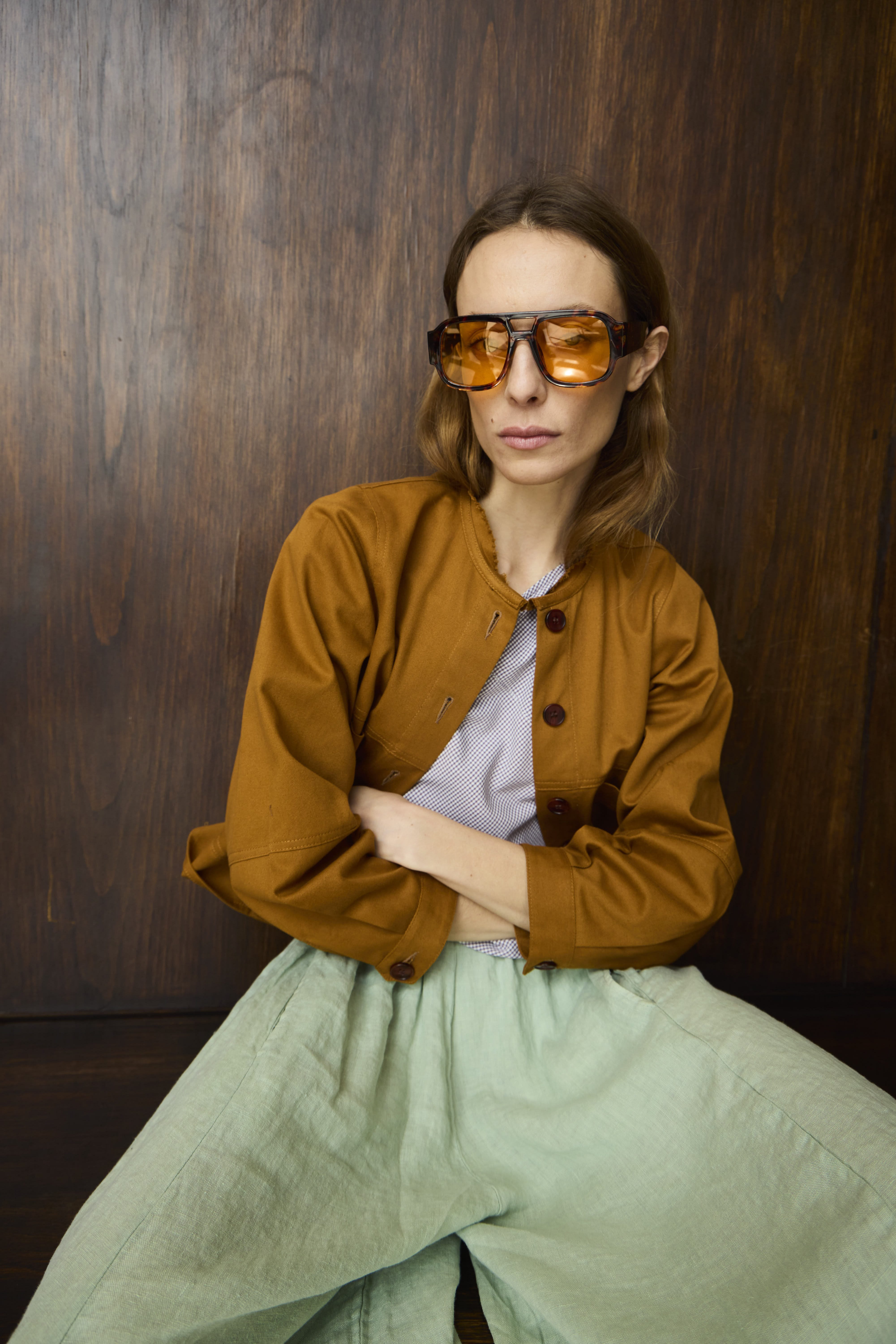 Chaqueta Effiloche Denim Camel