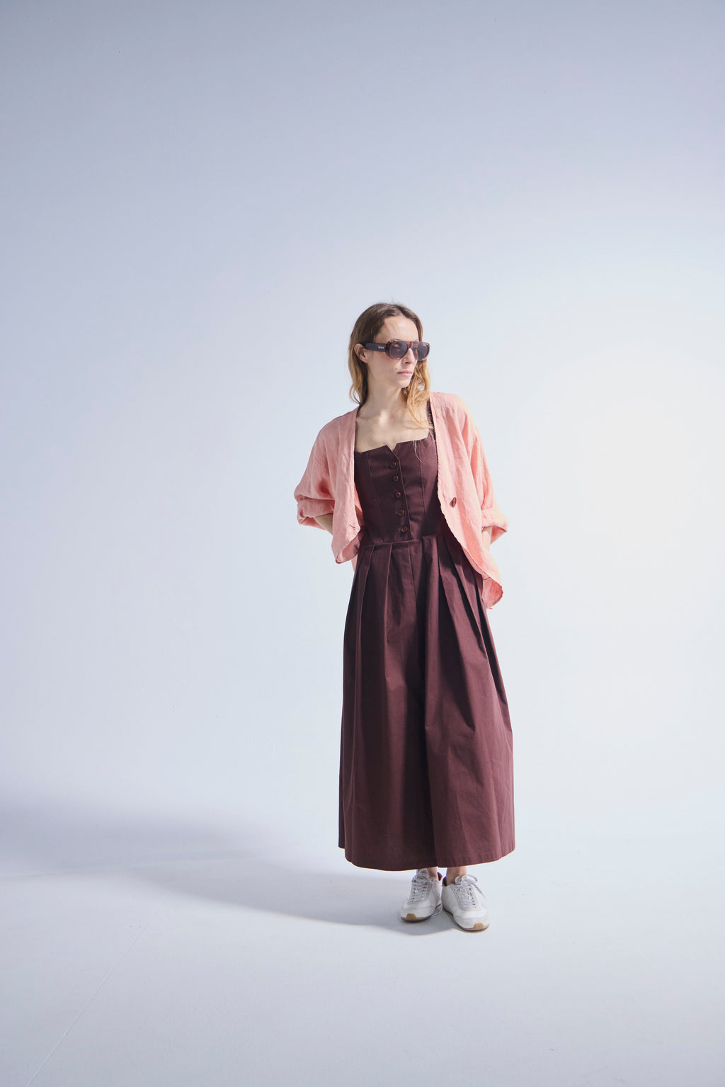 Sobrecamisa Ondulé 100% Lino Coral
