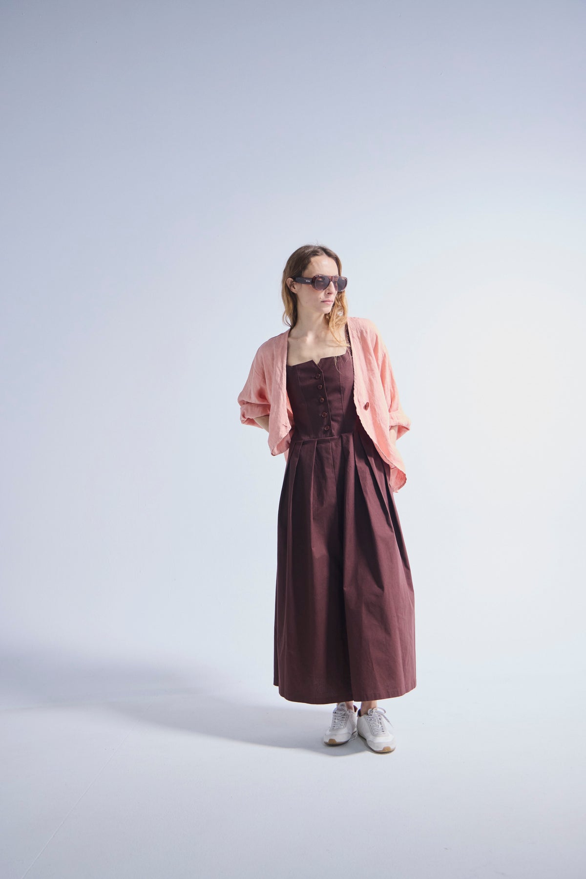 Sobrecamisa Ondulé 100% Lino Coral