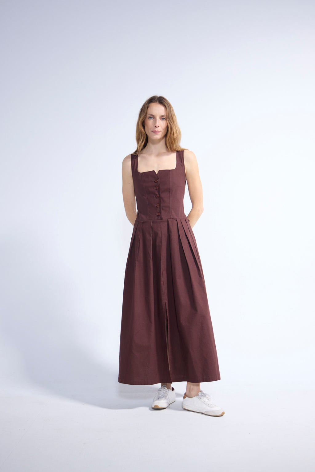 Vestido Orleans Algodón Café