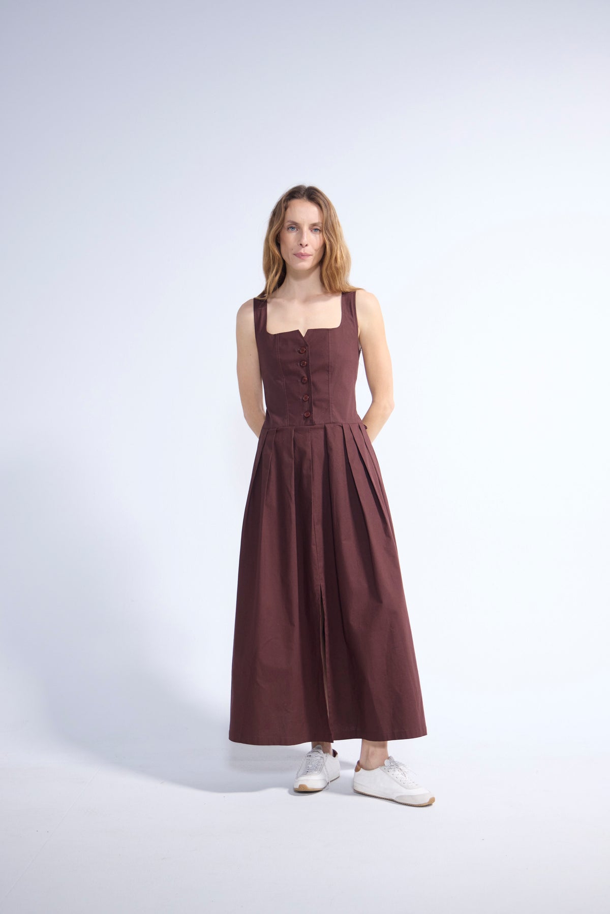 Vestido Orleans Algodón Café