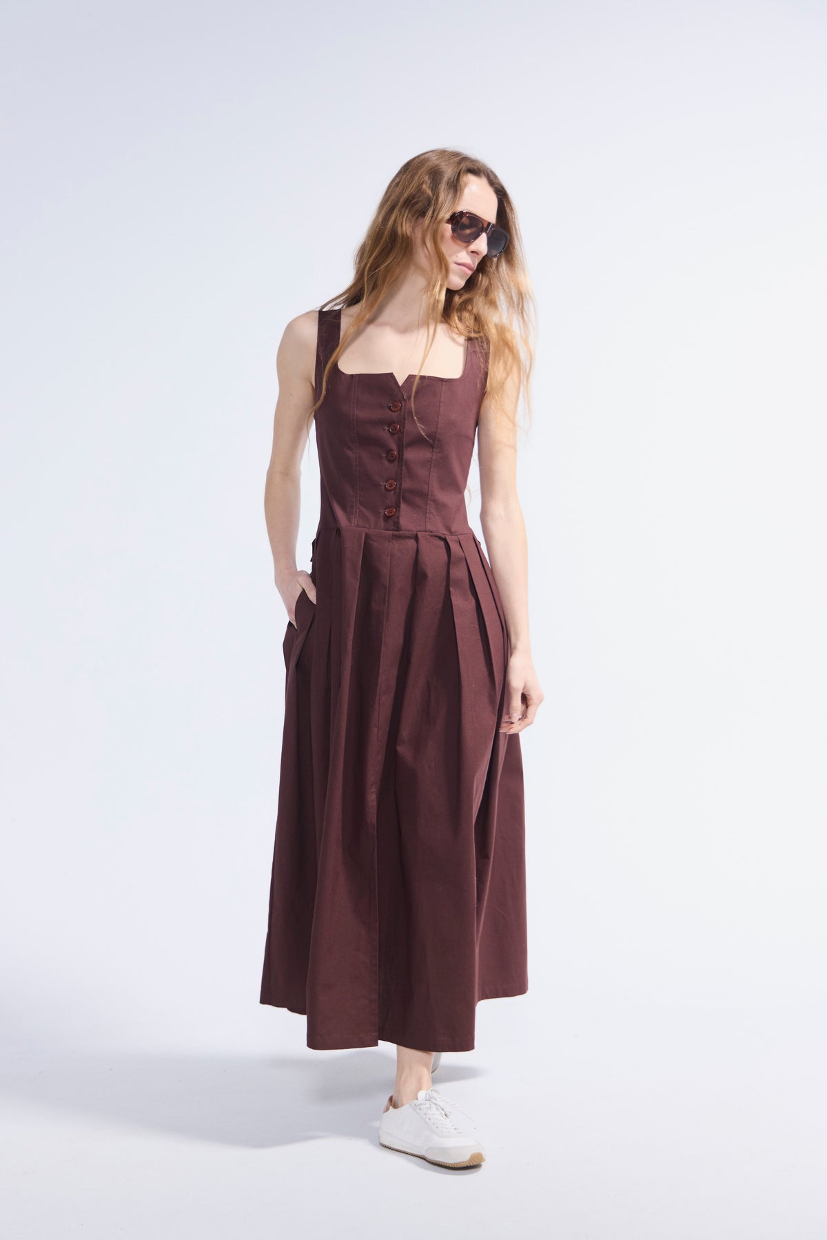 Vestido Orleans Algodón Café