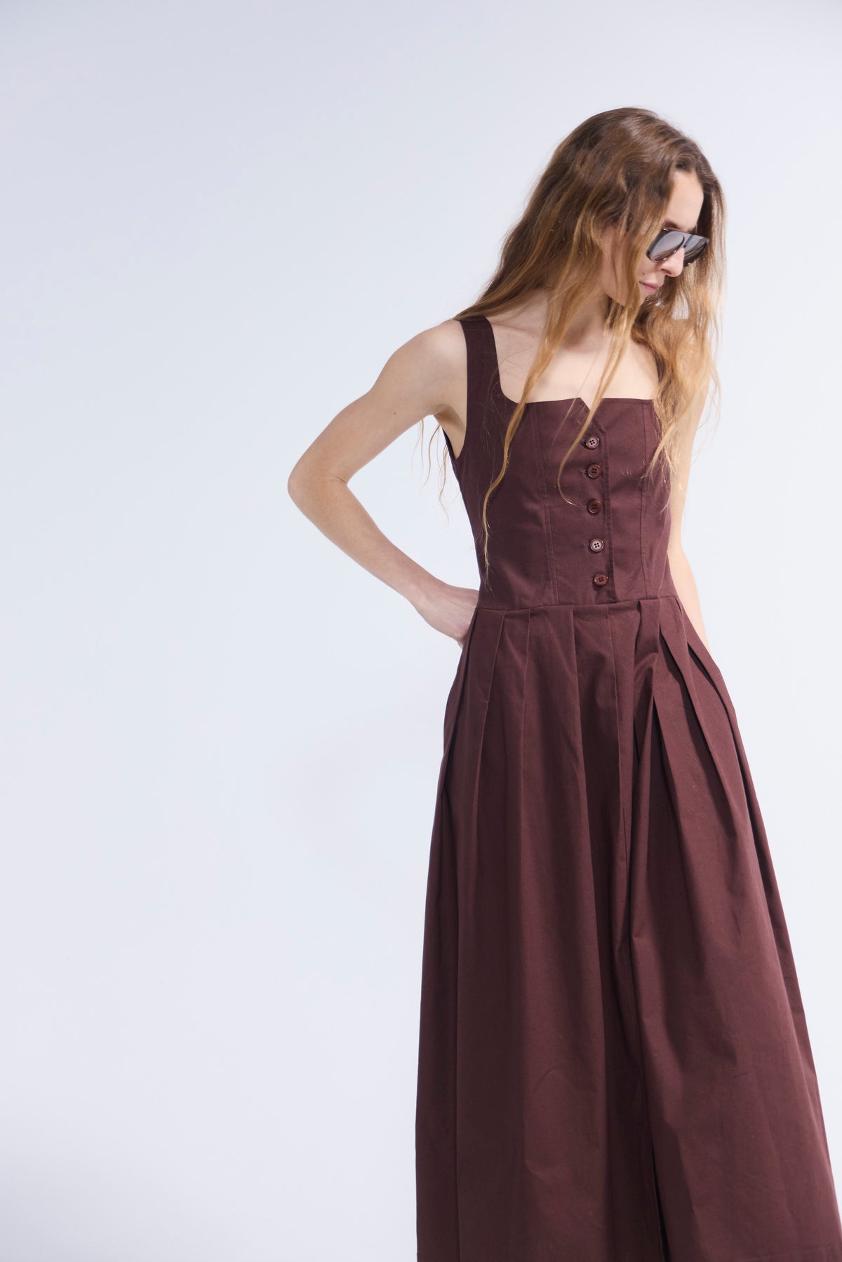 Vestido Orleans Algodón Café