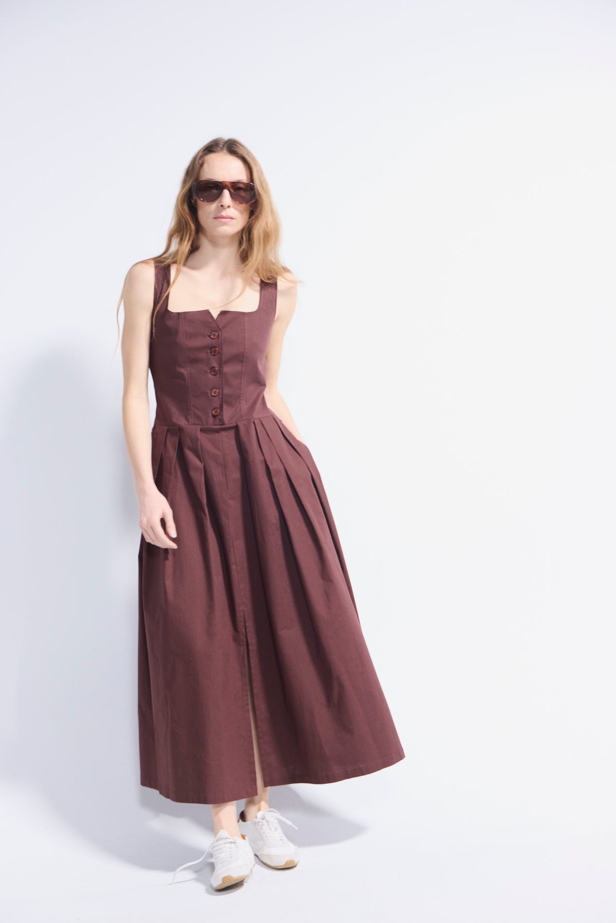 Vestido Orleans Algodón Café