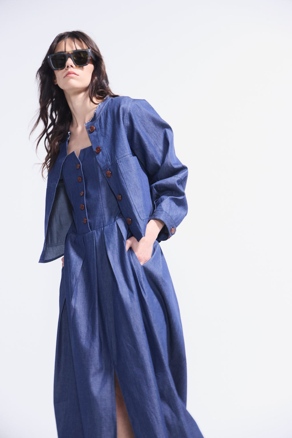 Chaqueta Effiloche Denim Azul