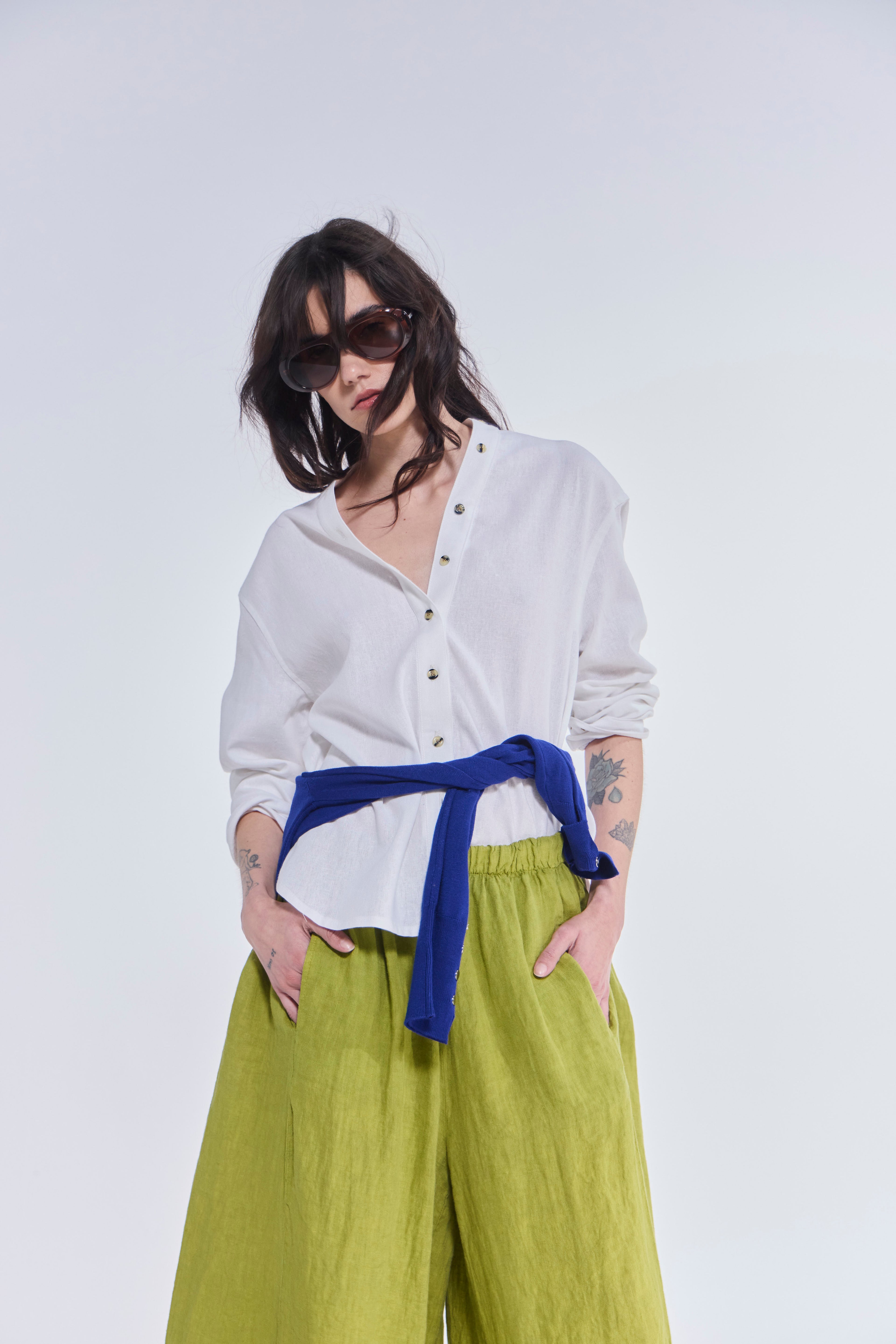 Blusa Azur Lino Blanco