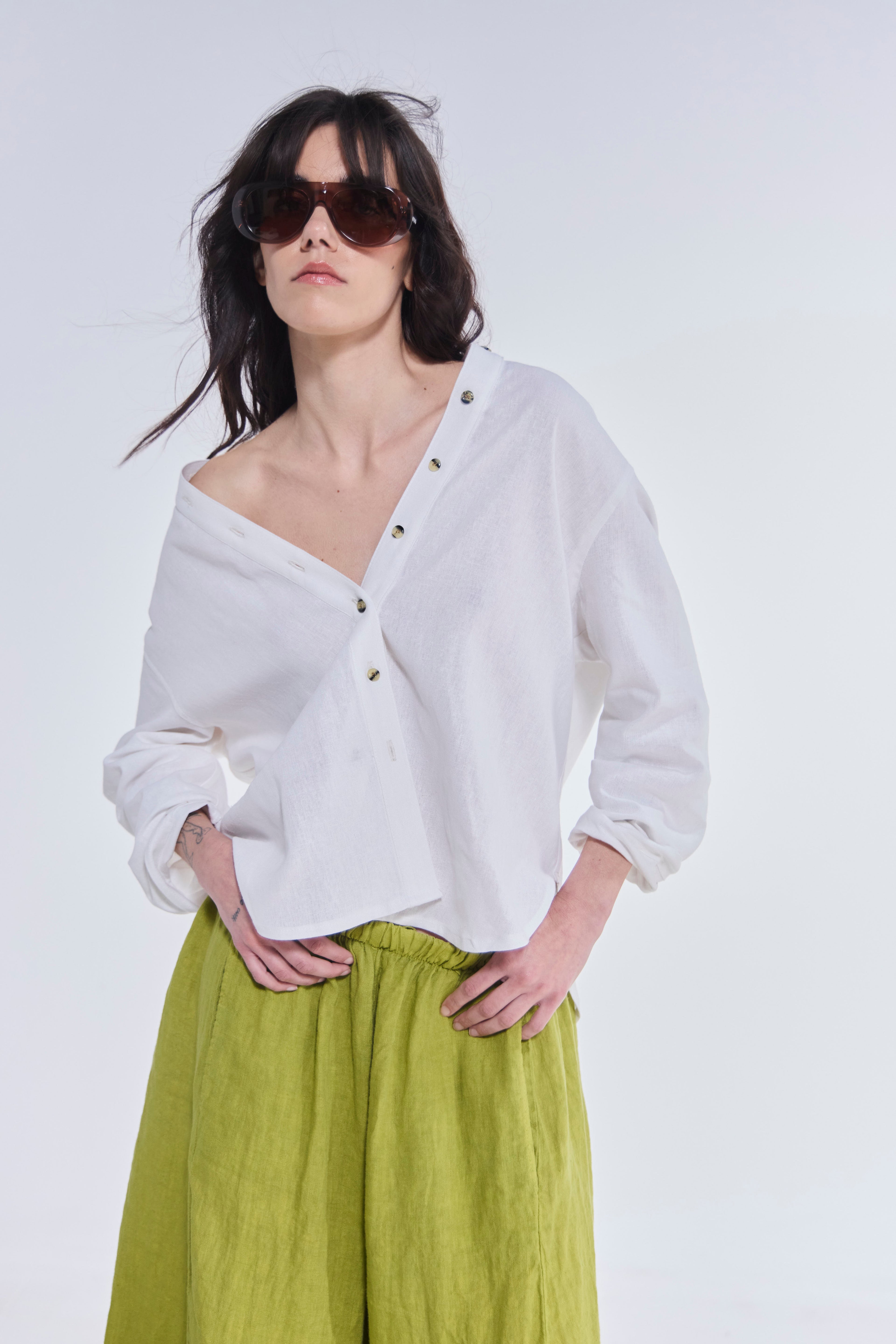Blusa Azur Lino Blanco