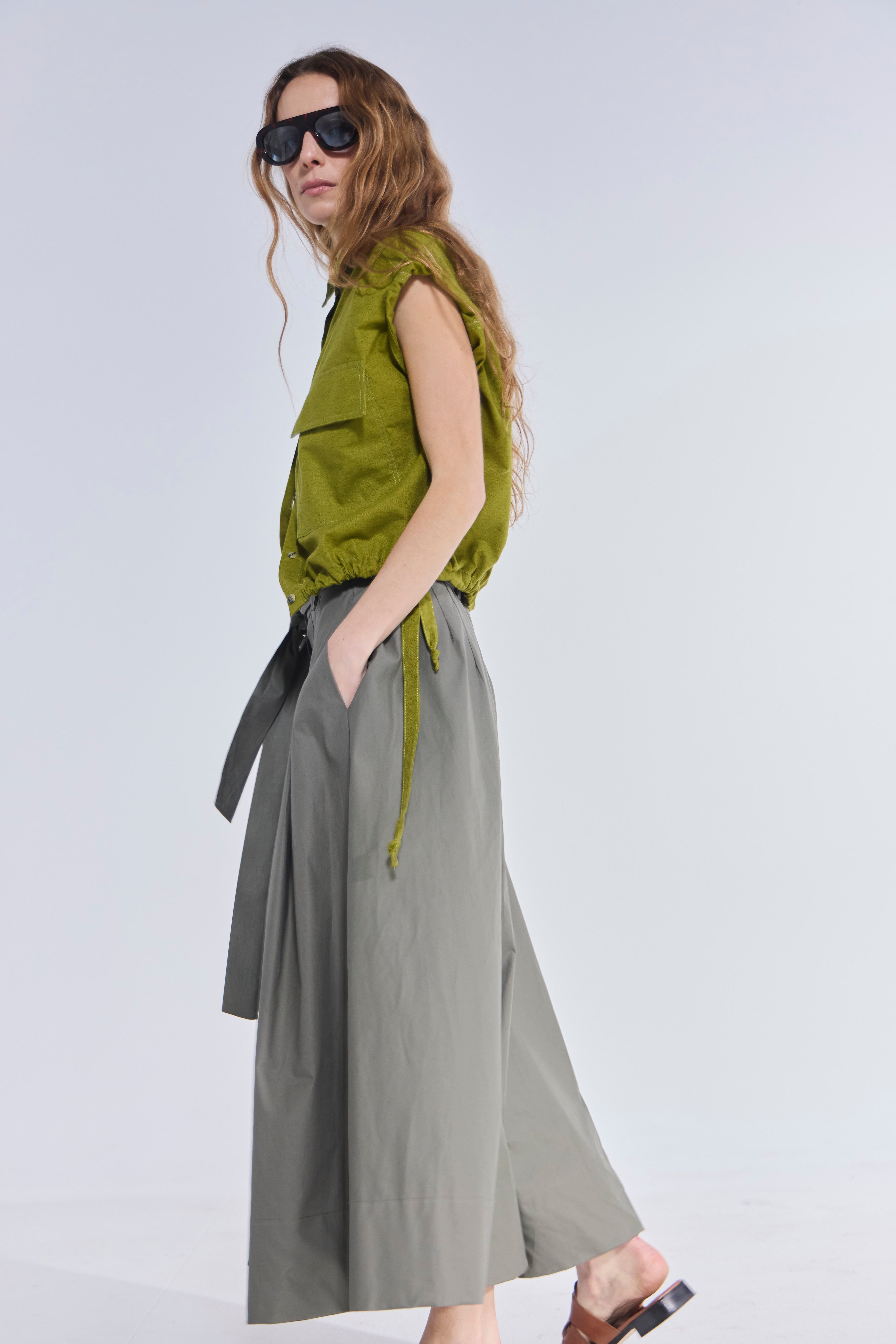 Falda Pantalón Riviera Gabardina Verde