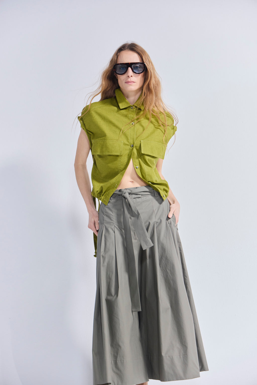 Falda Pantalón Riviera Gabardina Verde