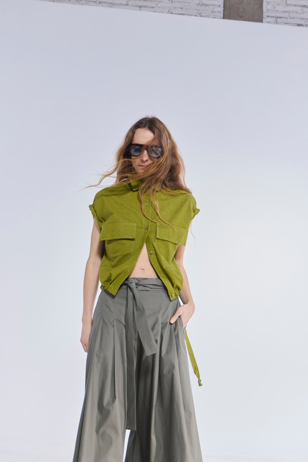Falda Pantalón Riviera Gabardina Verde