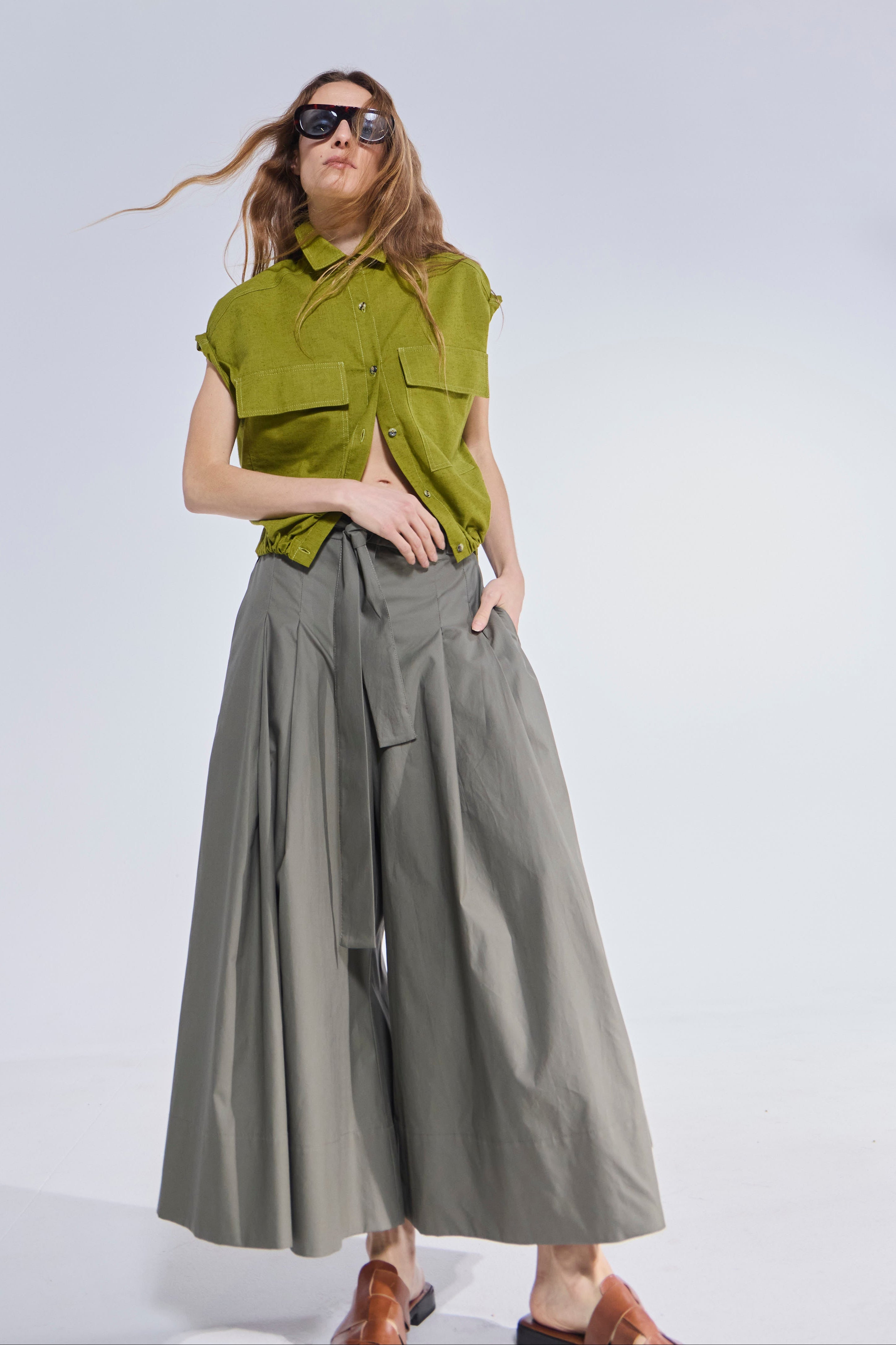 Falda Pantalón Riviera Gabardina Verde