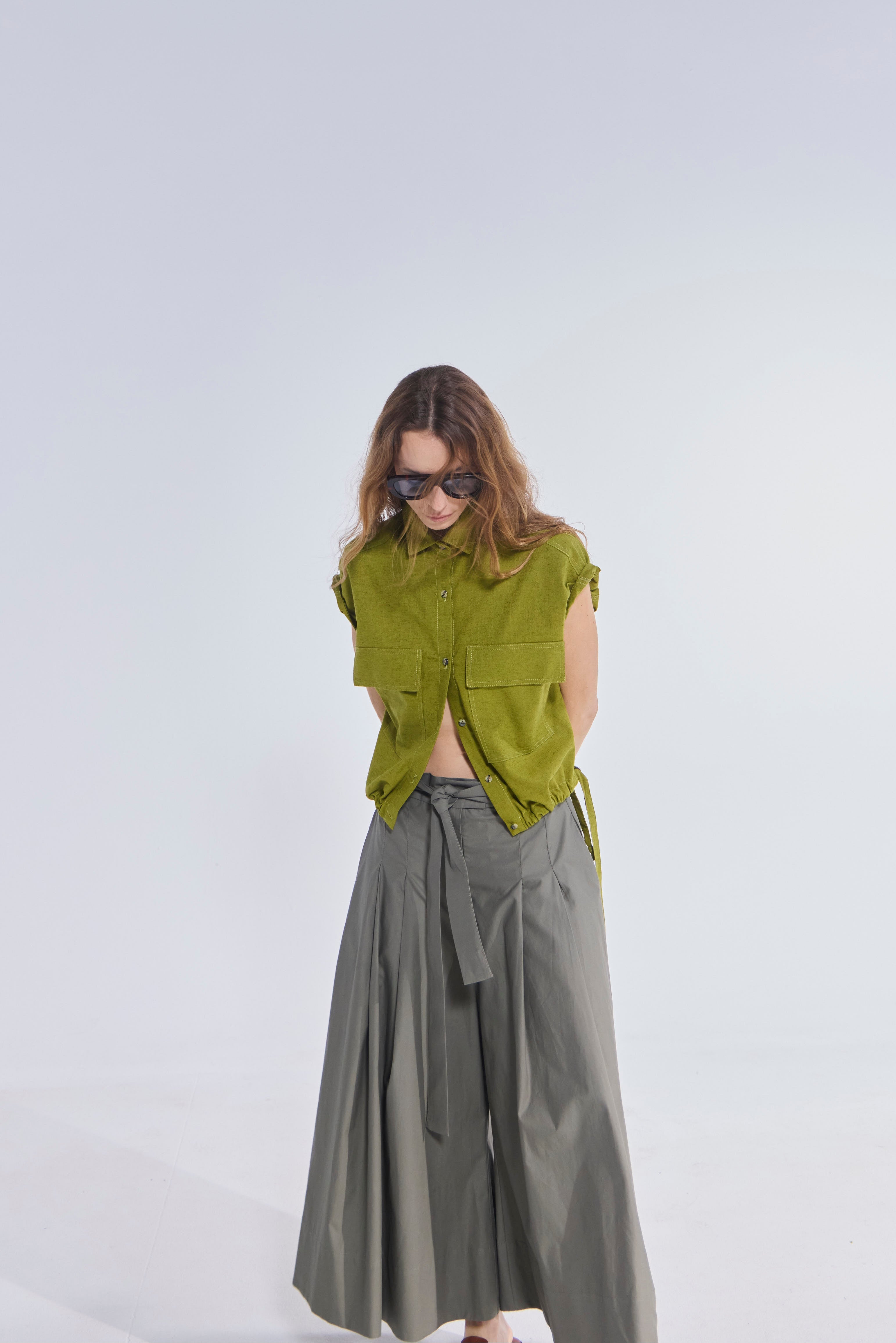 Falda Pantalón Riviera Gabardina Verde
