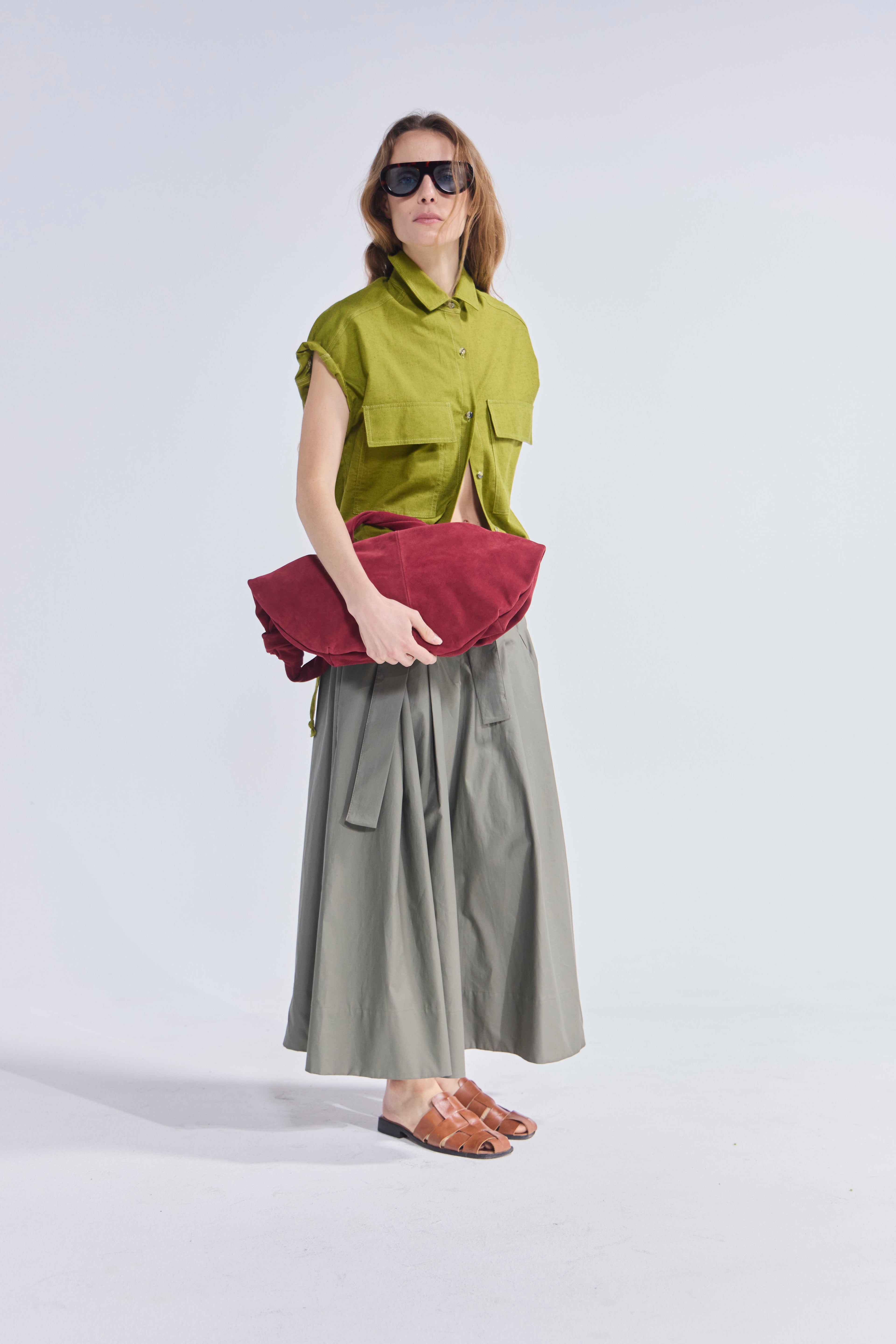Cartera Brume 100% Gamuza Guinda