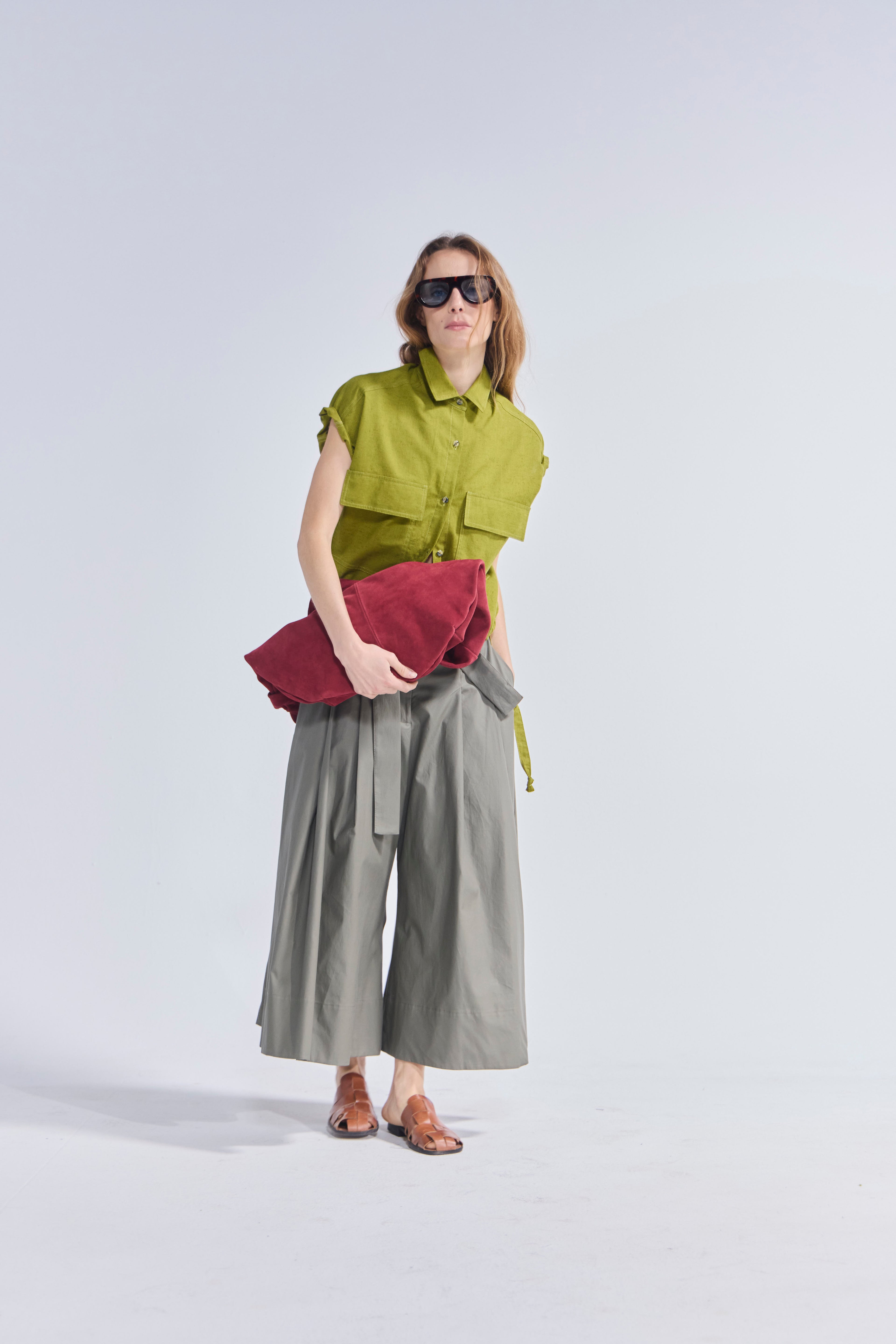 Falda Pantalón Riviera Gabardina Verde