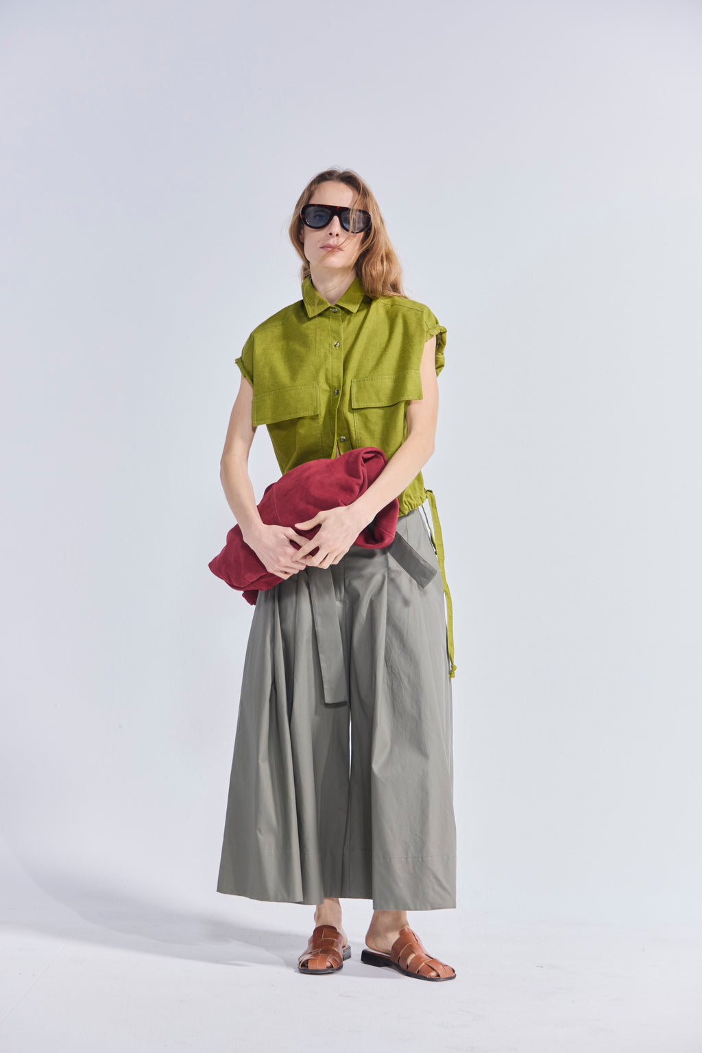 Cartera Brume 100% Gamuza Guinda