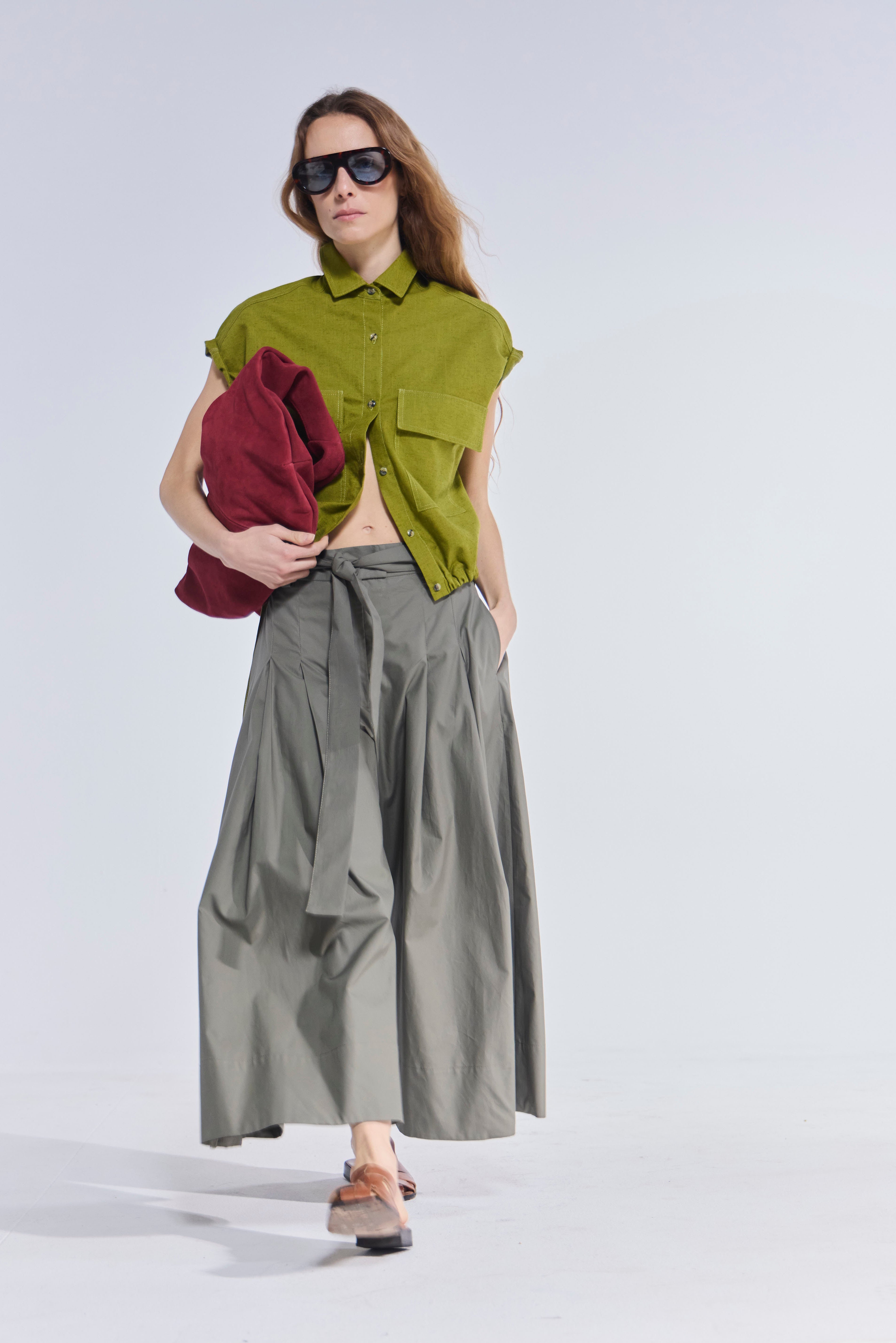 Falda Pantalón Riviera Gabardina Verde