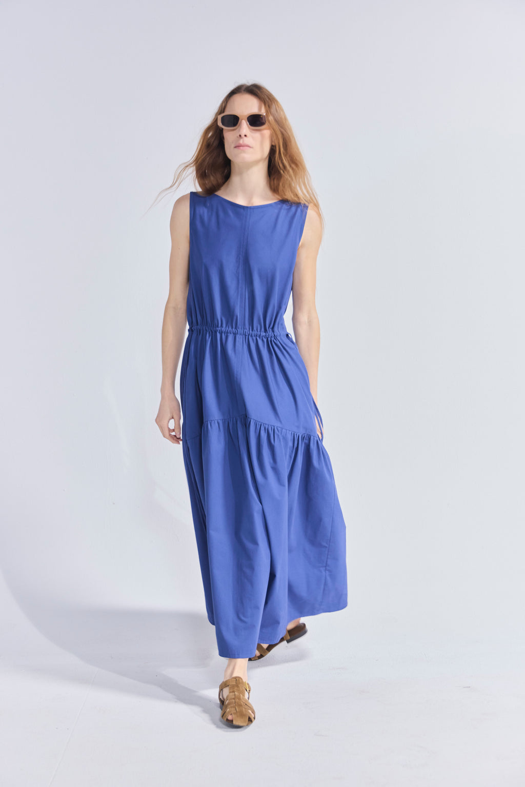 Vestido Liens Algodón Azulino