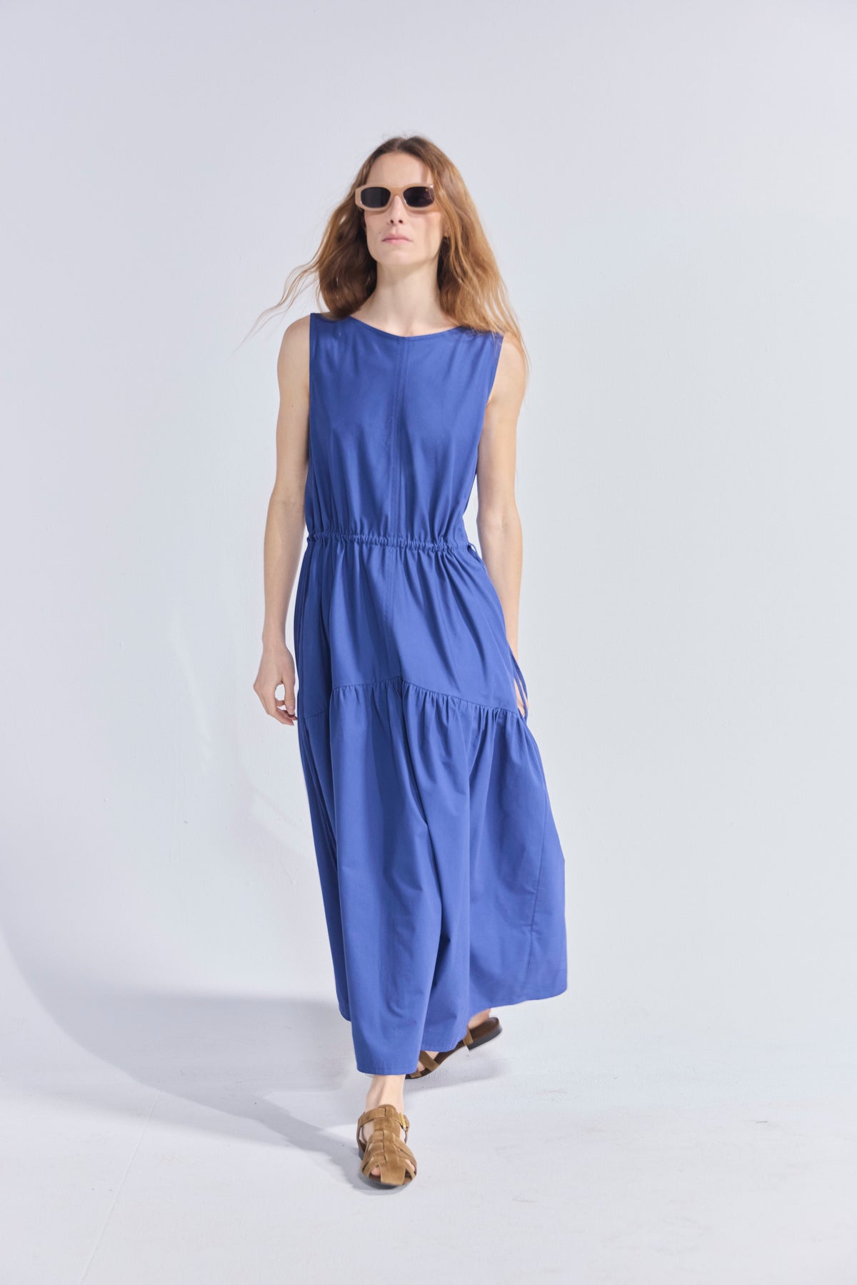 Vestido Liens Algodón Azulino
