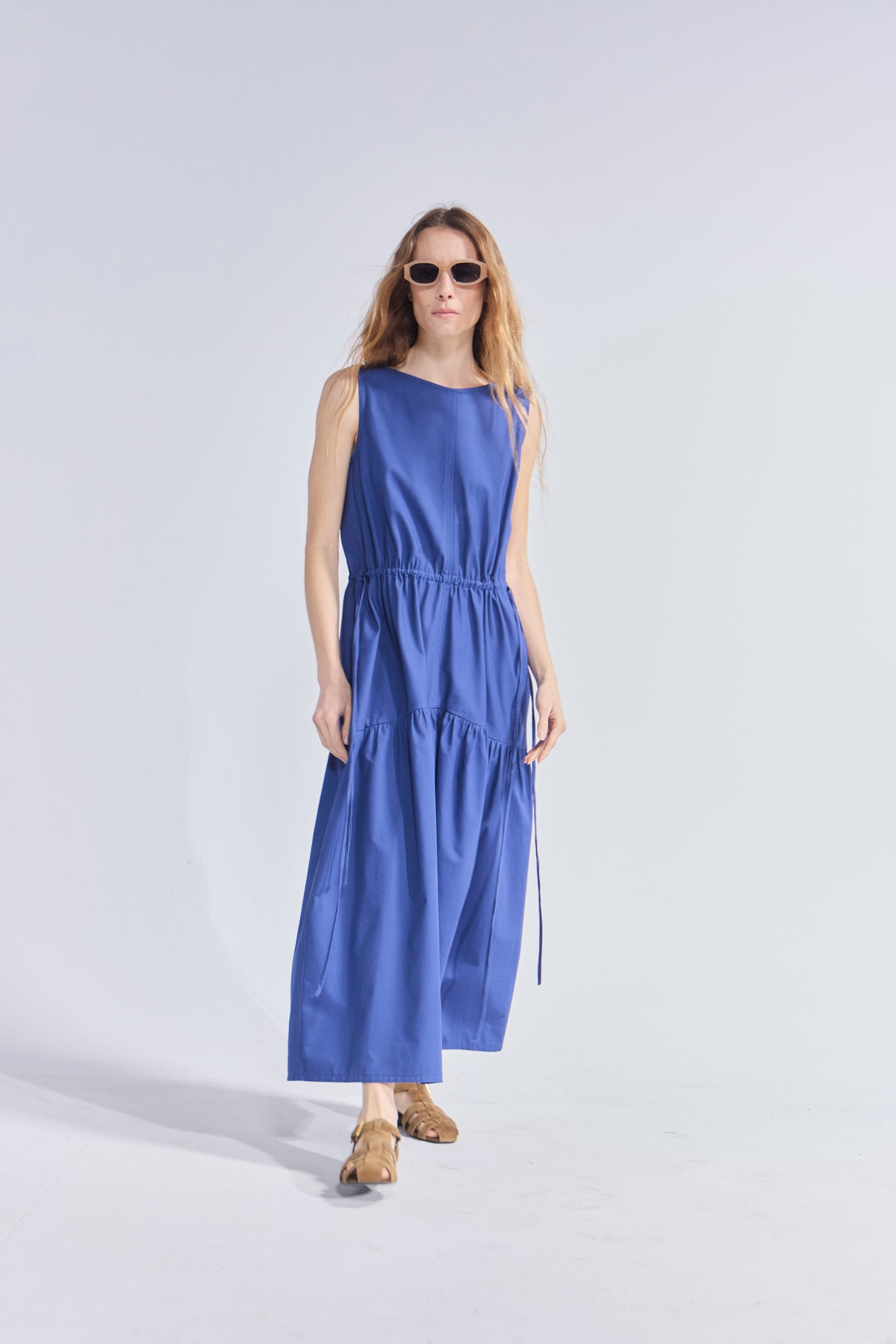 Vestido Liens Algodón Azulino