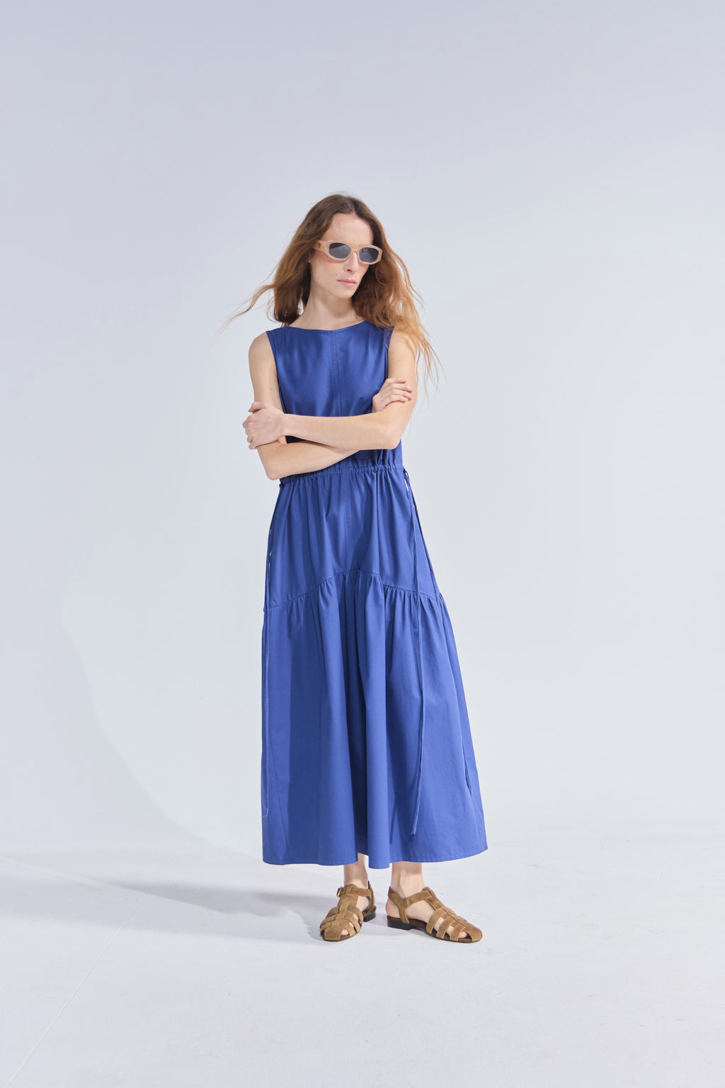 Vestido Liens Algodón Azulino