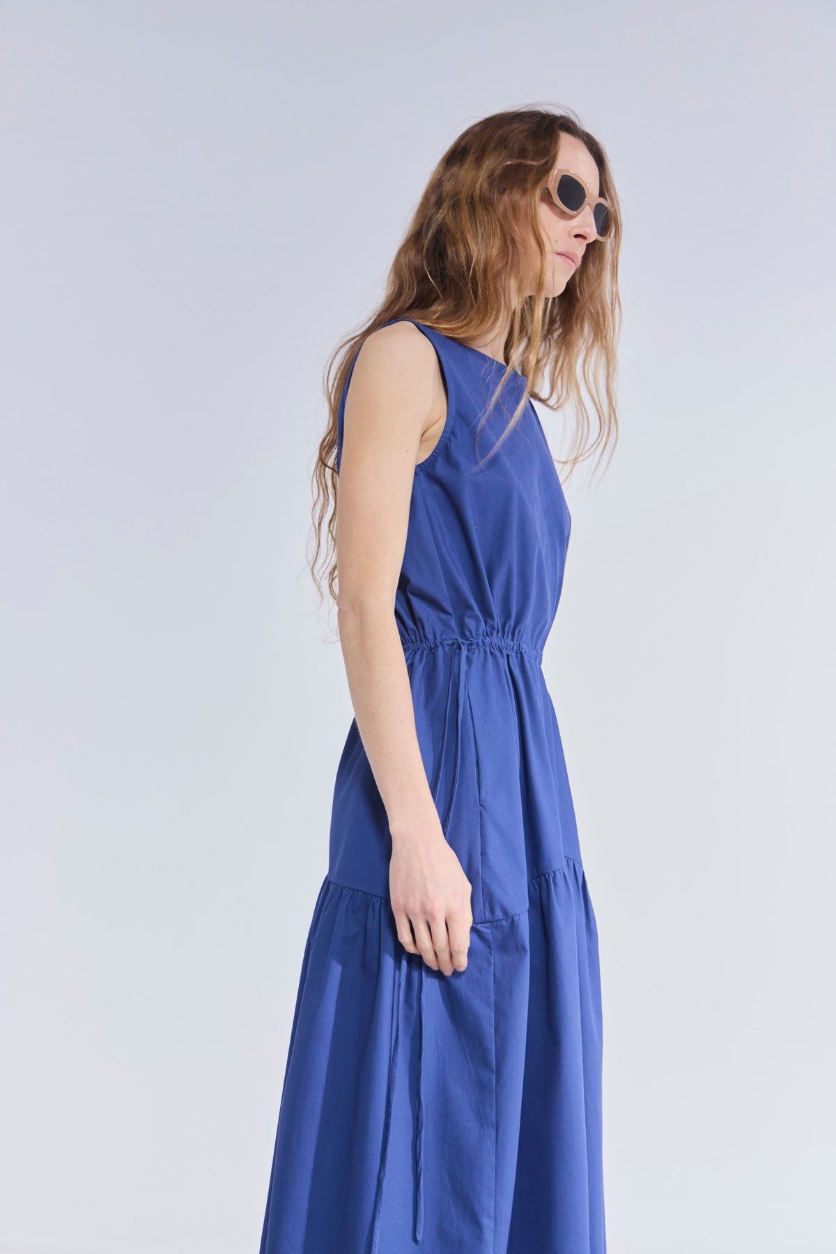 Vestido Liens Algodón Azulino