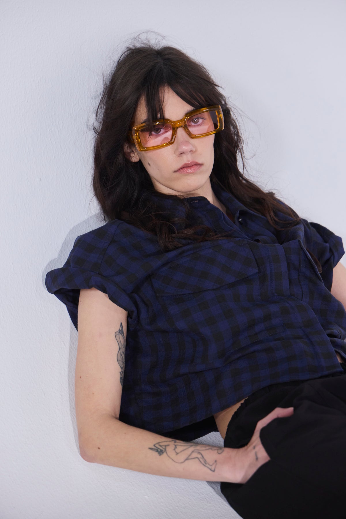 Blusa Sel Bla 100% Algodón Escocés Azul
