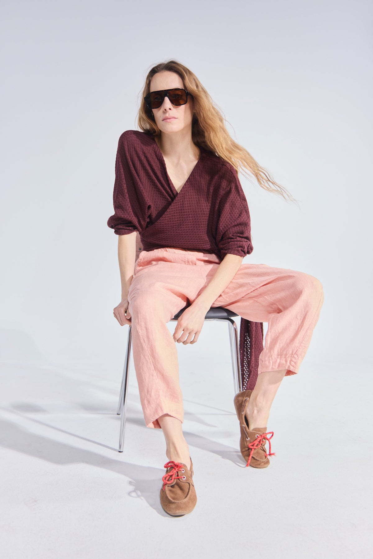 Pantalón Noué 100% Lino Coral