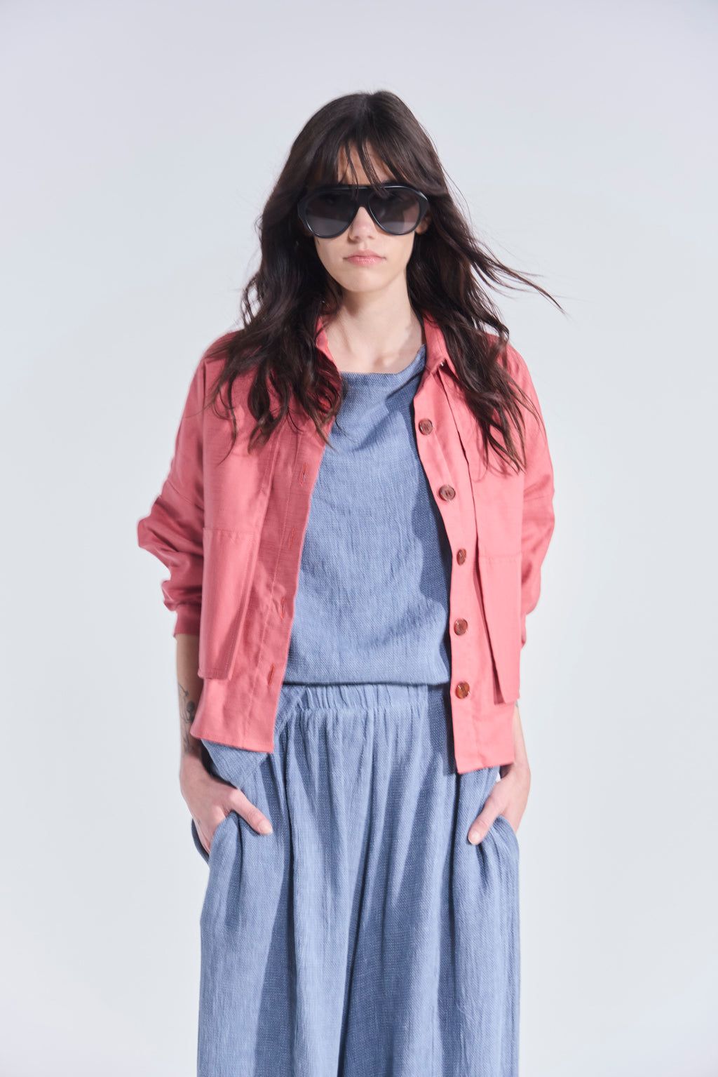 Sobrecamisa Delie Algodón Rosa