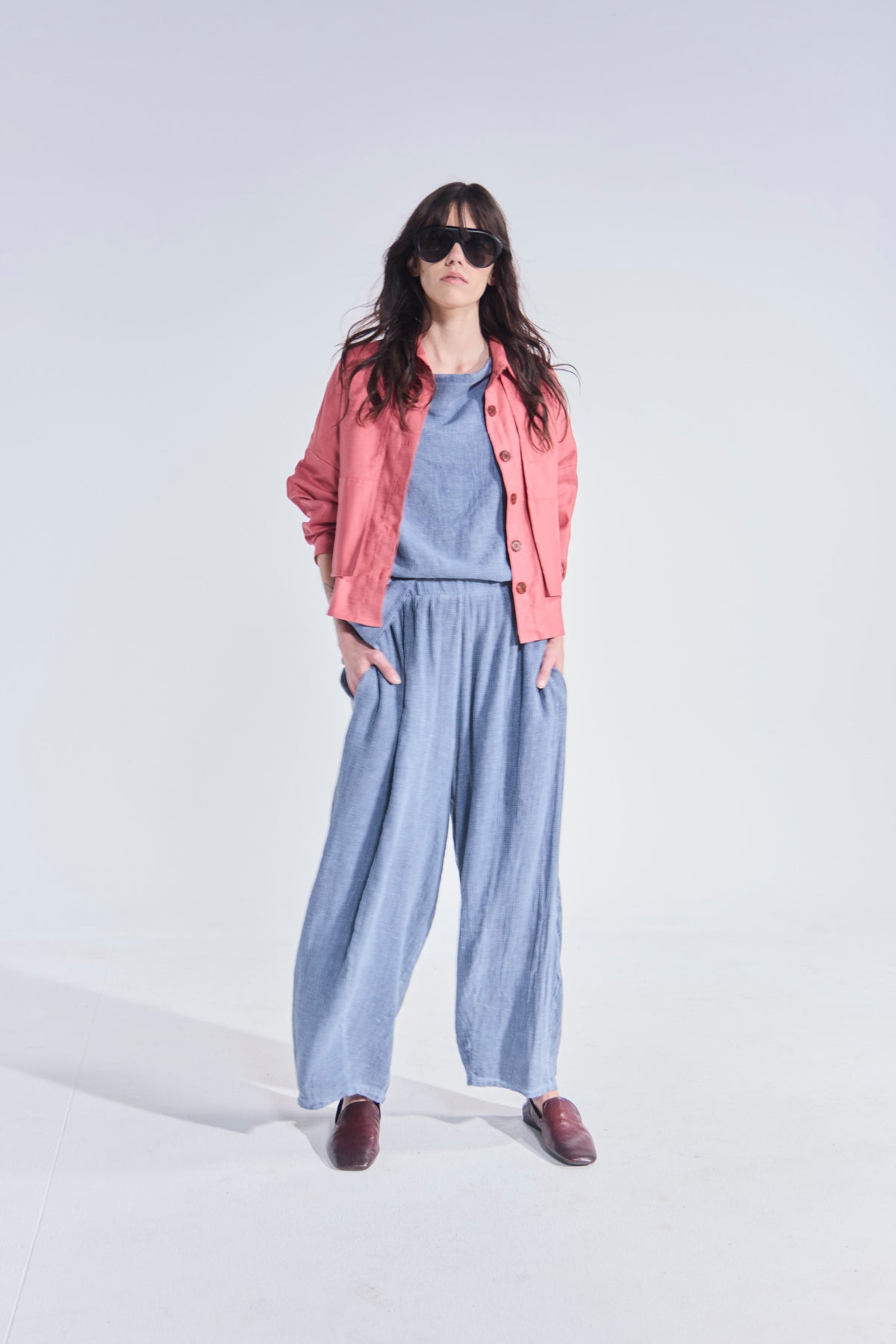 Pantalón Tendu Azul Piedra