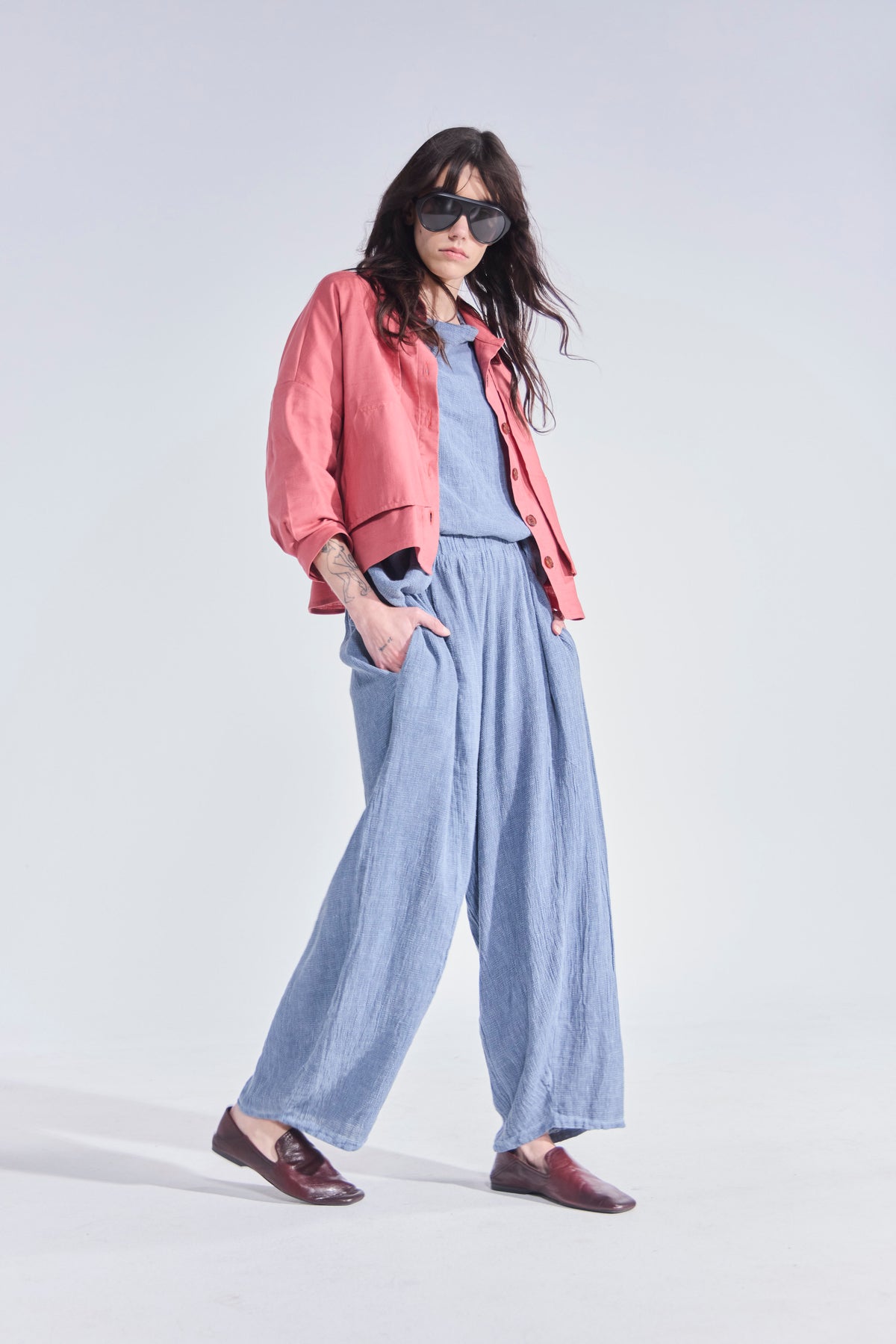 Pantalón Tendu Azul Piedra