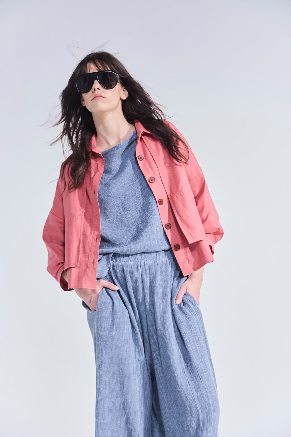 Sobrecamisa Delie Algodón Rosa