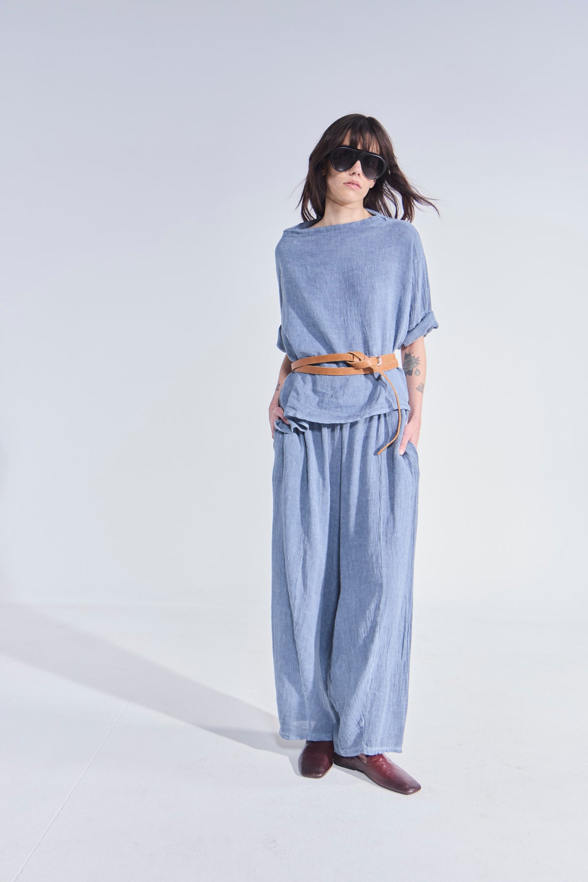 Pantalón Tendu Azul Piedra