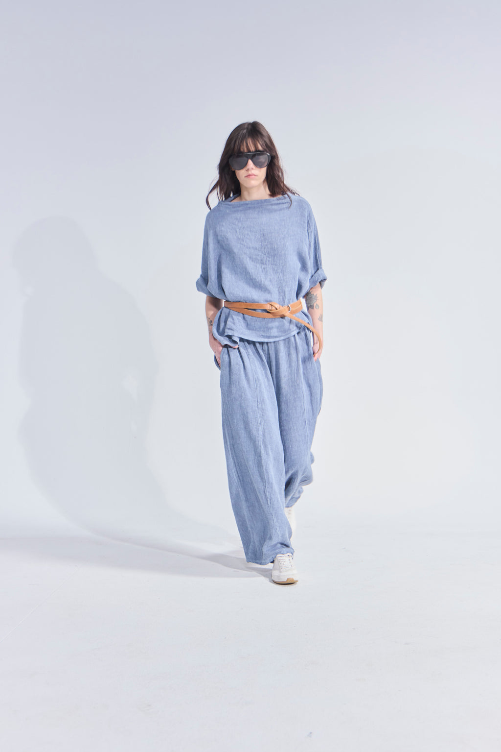 Pantalón Tendu Azul Piedra